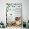 Boxer Dog - I Made It Home, I Just Wanted To Let You Know, That I Made It Home 0.75 In & 1.5 In Framed -Wall Decor, Canvas Wall Art