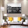 Personalized Black-White Lake View with Chair 0.75 & 1.5 In Framed Canvas -Street Signs Customized With Names - Wall Decor,Canvas Wall Art