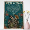 Skeleton Gardening We’re A Team- Couple Canvas- 0.75 & 1.5 In Framed Canvas - Home Wall Decor, Wall Art