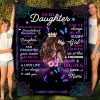 From Mom To My Daughter Whenever You Feel Overwhelmed Butterfly Mandala Fleece Blanket -Christmas Best Gifts For Daughter From Mom