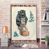 Animals Snowboarding Everything Will Kill You So Choose Something Fun 0.75 & 1.5 In Framed Canvas - Wall Decor, Canvas Wall Art