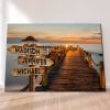 Personalized Sunset Dock Canvas -Street Signs Customized With Names - 0.75 & 1.5 In Framed -Wall Decor, Canvas Wall Art