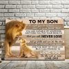 Giant Lion Dad and Lion Son To My Son I Love You For The Rest Of Mine 0.75 & 1.5 In Framed Canvas - Home Decor, Wall Art