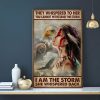 Taino Girl I Am The Storm She Whispered Back Vertical 0.75 & 1.5 In Framed Canvas - Gift Idea- Home Decor- Wall Art