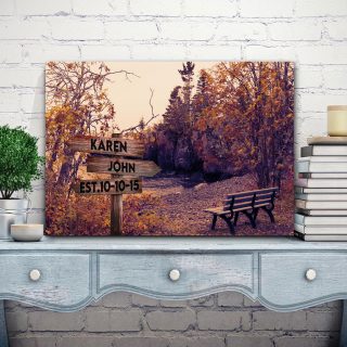 Lake Side Multi-Names Canvas - Family Street Signs Customized With Names- 0.75 & 1.5 In Framed -Wall Decor, Canvas Wall Art