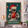 Merry Slothmas Sloth - Christmas Gifts Canvas Wall Art - 0.75 & 1.5 In Framed -Wall Decor, Canvas Wall Art