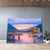 Scenic View Of Pier In Lake Crescent Canvas - Street Signs Customized With Names - 0.75& 1.5 In Framed -Wall Decor, Canvas Wall Art