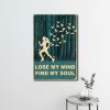 Vintage Running Girl Lose My Mind Find My Soul 0.75 & 1.5 In Framed Canvas - Home Living -Wall Decor, Canvas Wall Art