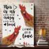 The Chicken -This Is Us, A Little Bit Of Crazy And A Whole Lot Of Love 0.75 & 1.5 In Framed Canvas - Home Decor, Canvas Wall Art