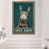 Vintage Donkey Nice Arse Framed Canvas- Funny Canvas - 0.75 & 1.5 In Framed - Home Living- Wall Decor, Canvas Wall Art