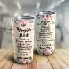 To My Daughter - Flower Mom - Personalized Tumbler , Daughter Cups, Daughter Mugs- Best Gift for Daughter
