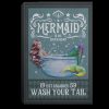 Mermaid Co Bath Soap Wash Your Tail Funny Framed Canvas - 0.75 & 1.5 In Framed -Wall Decor, Canvas Wall Art