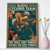 Sloth Cycling Team We Will Get There When We Get There - 0.75 & 1.5 In Framed Canvas - Home Wall Decor, Wall Art