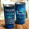Dolphin Swim Mom Like A Normal Mom But Louder And Prouder Personalized Tumbler- Mother's Day Gift, Mom Tumbler, Mom Cup, Best Mom Gift