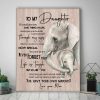 Elephant- To My Daughter You Have Your Own Matches Canvas - Daughter Gifts From Mom 0.75 & 1.5 In Framed -Wall Decor, Canvas Wall Art