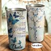 Personalized Butterfly To My Wife I Love You From Your Old Trucker Couple and Red Truck -Anniversary Gifts- Christmas Gifts-Travel Mug