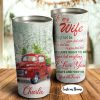 Personalized To My Wife I Love You From Your Old Trucker Couple and Red Truck -Anniversary Gifts- Christmas Gifts-Travel Mug