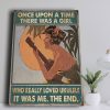 There Was A Girl Who Really Loved Ukulele Canvas- 0.75 & 1.5 In Framed Canvas - Home Wall Decor, Wall Art