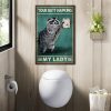 Funny Raccoon Your Butt Napkins My Lady 0.75 & 1.5 In Framed Canvas - Bathroom Decor -Home Decor- Canvas Wall Art