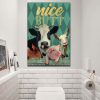 Funny Farm Nice Butt - Funny Bathroom Decor 0.75 & 1.5 In Framed Canvas - Farmer Gifts -Housewarming Gifts- Home Decor, Canvas Wall Art