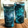 To My Amazing Daughter Galaxy Butterfly Turquoise Personalized Tumbler, Daughter Cups, Daughter Mugs- Best Gift for Daughter