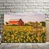 Solar Flower Garden Multi-Names Canvas - Family Street Signs Customized With Names- 0.75 & 1.5 In Framed -Wall Decor, Canvas Wall Art