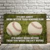 It’s Not About Being Better Than Someone Else 0.75 & 1.5 In Framed Canvas - Gift For Baseball Lovers- Wall Decor,Canvas Wall Art
