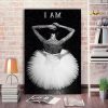 Ballet Dancer With White Dress – I Am Talented, Smart And Strong Canvas - 0.75 & 1.5 In Framed - Home Decor, Canvas Wall Art