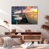 Personalized Beautiful Sunrise and Beach Canvas -Street Signs Customized With Names - 0.75 & 1.5 In Framed -Wall Decor, Canvas Wall Art