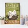 Samoyed Puppy Laundry Room Canvas- 0.75 & 1.5 In Framed Canvas - Home Wall Decor, Wall Art
