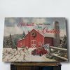 All Hearts Come Home For Christmas Gallery Canvas- 0.75 & 1.5 In Framed -Red Truck Metal Wreath Attachment for Christmas - Canvas Wall Art