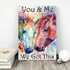 Two Colorful Horses – You And Me, We Got This 0.75 & 1.5 In Framed Canvas -Gift Ideas - Home Decor- Canvas Wall Art