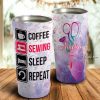 Coffee Sewing Sleep Repeat Personalized Tumbler- Mother's Day Gift, Mom Tumbler, Mom Cup, Best Mom Gift