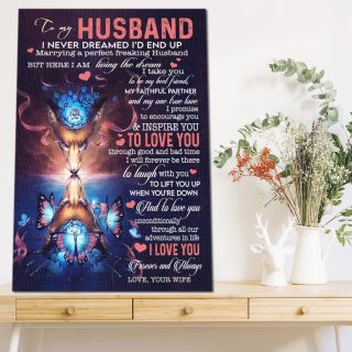 To My Husband I Never Dreamed I'd End Up Marrying a Perfect Husband 0.75 In & 1.5 In Framed Canvas - Home Decor, Canvas Wall Art