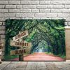 Personalized Trees Overhanging Road Canvas - Street Signs Customized With Names - 0.75& 1.5 In Framed -Wall Decor, Canvas Wall Art