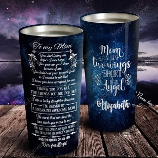 Tree Galaxy Mom is Just Two Wings Short of an Angel- Personalized Tumbler -Mother's Day Gift-Mom Mugs-Best Gift Mom