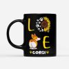 Love Sunflower Corgi - Black Mug - Sunflower Mug |  Gifts for Sunflower Lovers | Sunflower Cup