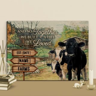 Personalized Cow Canvas – Together We Built A Life We Love Farm Canvas - Canvas Wall Art - Canvas Wall Art - Home Living