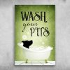 Wash-Your-Pits-Dogs 1,5 Framed Canvas - Best Gift for Animal Lovers - Home Living - Wall Decor