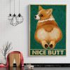 Vintage Retro Corgi Nice Butt Framed Canvas - Canvas Wall Art - Canvas Wall Art - Best Gift for Dog Lovers