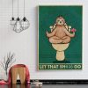 Sloth Let That Shit Go Zen – Yoga Funny Toilet Framed Canvas Prints -Home Living- Wall Decor, Canvas Wall Art