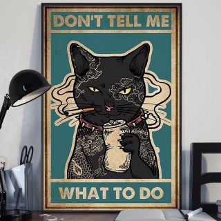 Tattoo Cat Don’t Tell Me What To Do Vintage Canvas 1,5 Framed Canvas - Best Gift for Pet Lovers -Wall Decor, Canvas Wall Art
