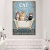 Cat Wash Your Paws Canvas- Gallery Wrapped 1,5 Framed Canvas -Best Gift for Pet Lovers -Wall Decor, Canvas Wall Art