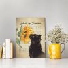You Are My Sunshine Black Cat Sunflower Canvas -Gallery Wrapped 1,5 Framed Canvas -Best Gift for Pet Lovers -Wall Decor, Canvas Wall Art