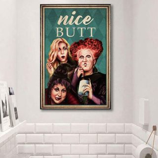 Funny Halloween Hocus Pocus Nice Butt for Bathroom 1,5 In Frame Canvas  -Best Gift for Halloween -Wall Decor