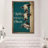 Hello Sweet Cheeks Cows 1,5 Framed Canvas - Best Gift for Animal Lovers - Home Living - Wall Decor