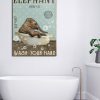 Elephant Soap Wash Your Hand 1,5 Framed Canvas -Best Gift for Animal Lovers - Home Living- Wall Decor