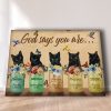 Black Cat God Says You are Horizontal Canvas 0.75 & 1.5 In Framed -Home Decor- Wall Decor, Canvas Wall Art