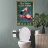 Flamingo Why Hello Sweet Cheeks Have A Seat Funny Toilet 1,5 Framed Canvas - Home Living- Wall Decor - Canvas Wall Art