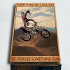 Motorbike Rider In The Air – Everything Will Kill You 0,75 and 1,5 Framed Canvas - Home Decor- Canvas Wall Art